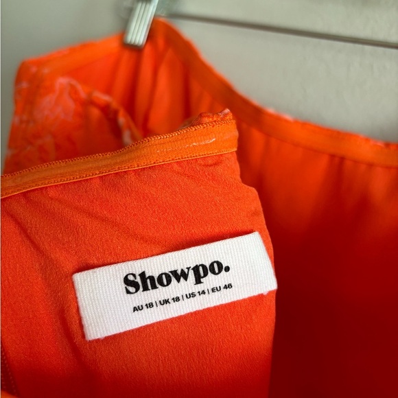 Showpo. Orange pink floral sleeveless dress 14 - Picture 5 of 6